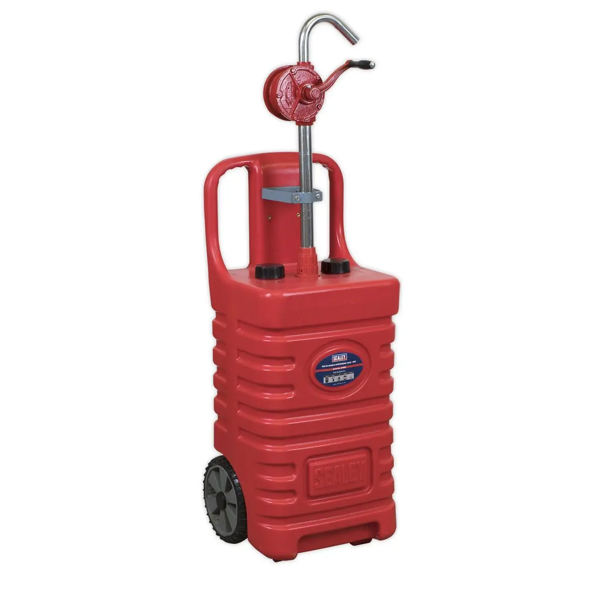 Sealey Mobile Dispensing Tank 55L with Oil Rotary Pump - Red - Image 4