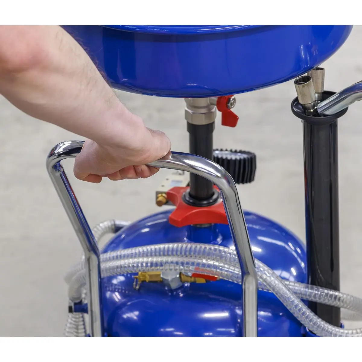 Sealey Mobile Oil Drainer with Probes 35L Air Discharge - Image 3