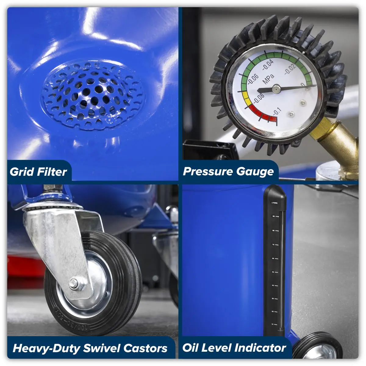 Sealey Air Discharge Mobile Oil Drainer with Probes 90L - Image 13