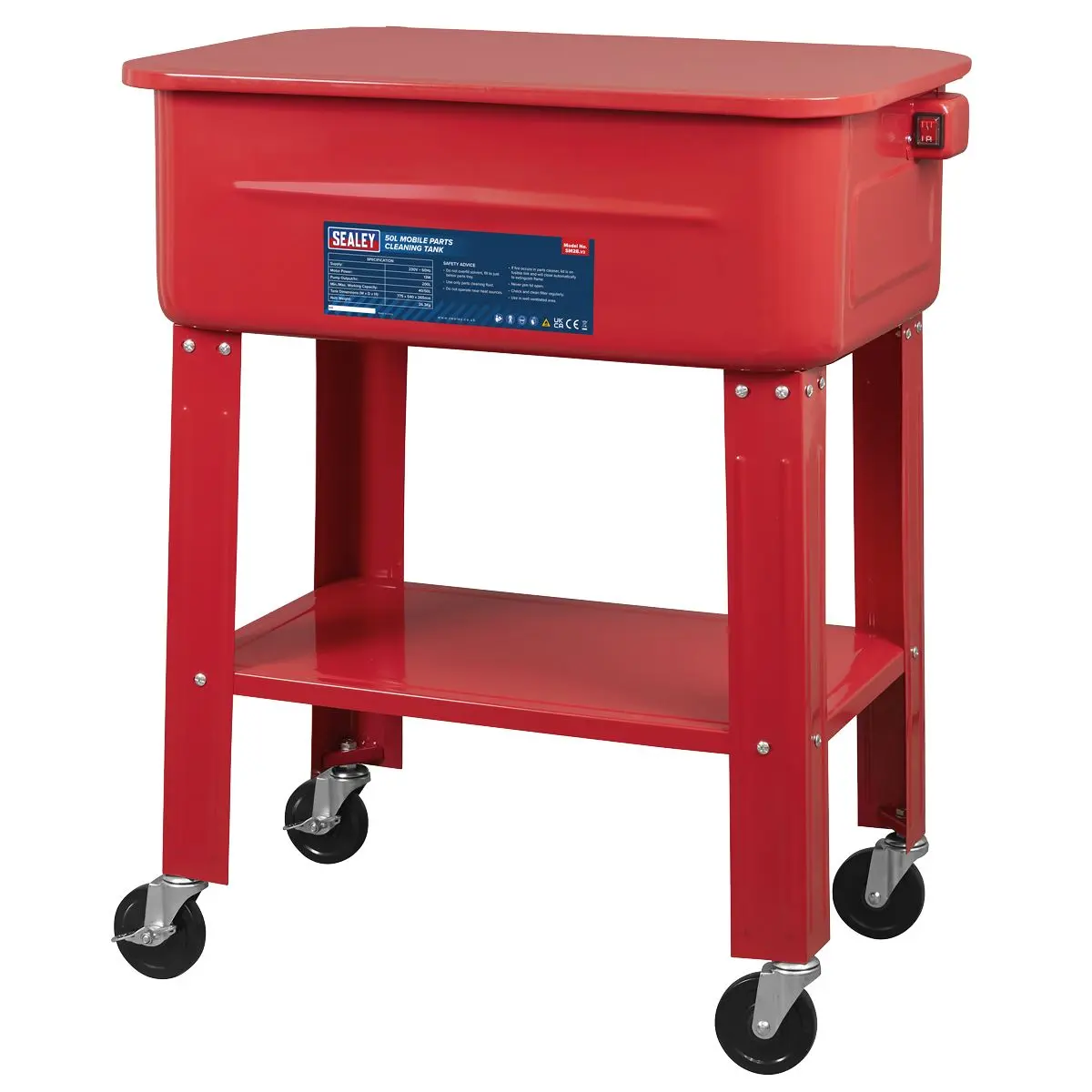 Sealey Mobile Parts Cleaning Tank 50L - Image 5