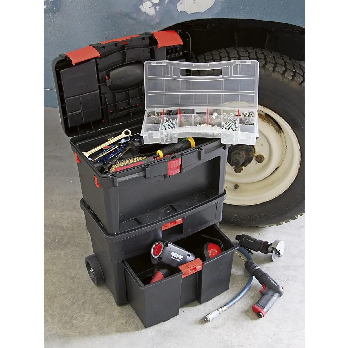 Sealey Mobile Toolbox with Tote Tray & Removable Assortment Box - Image 5