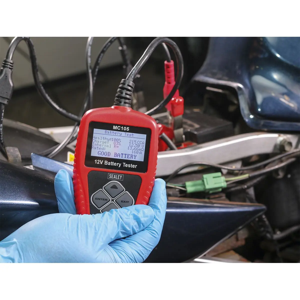 Sealey Motorcycle Digital Battery Tester 12V - Image 2