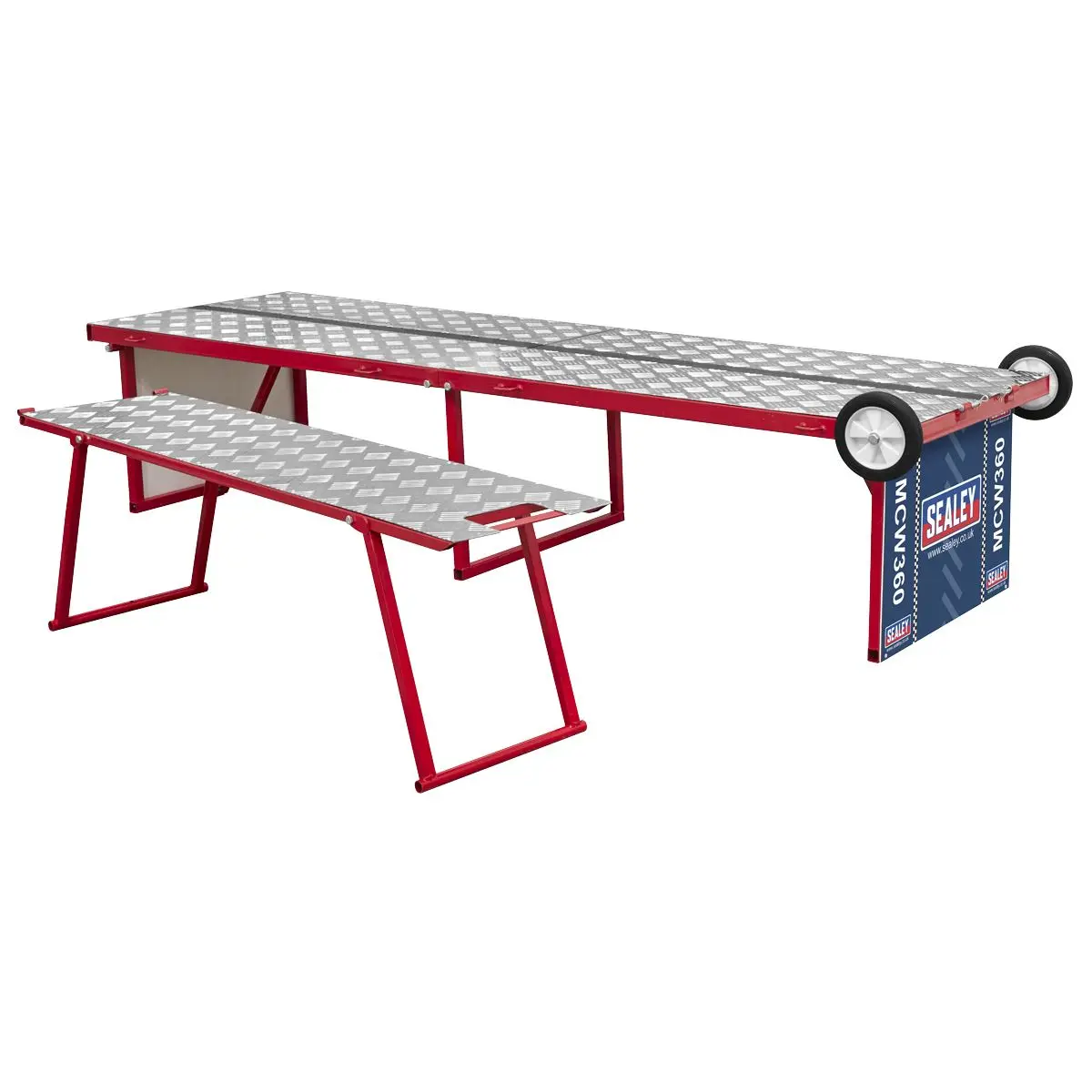 Sealey Folding Motorcycle Workbench with Ramp 360kg Capacity - Image 4