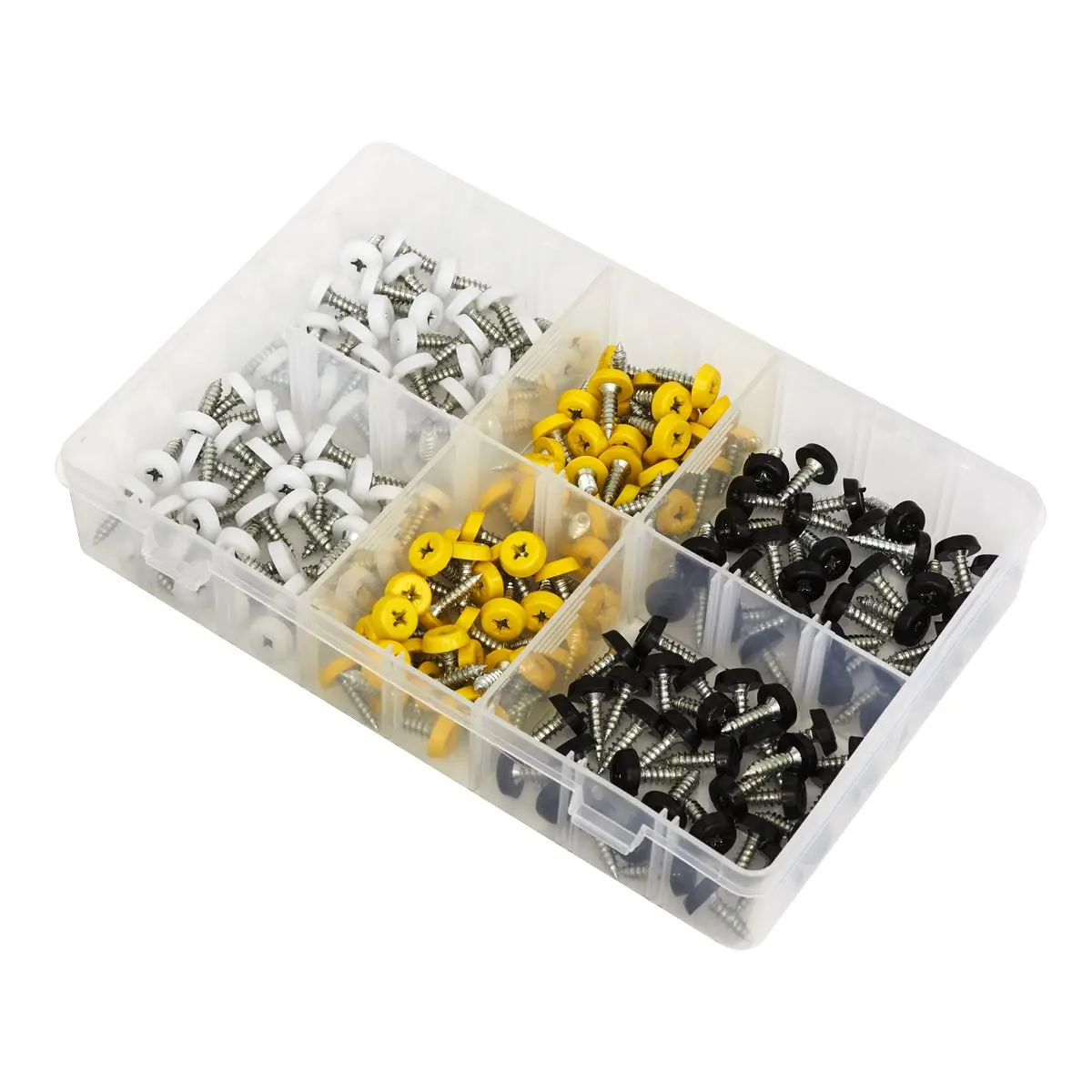Sealey Numberplate Screw Assortment 195pc 4.8mm x 18mm - Plastic Enclosed Head - Image 2