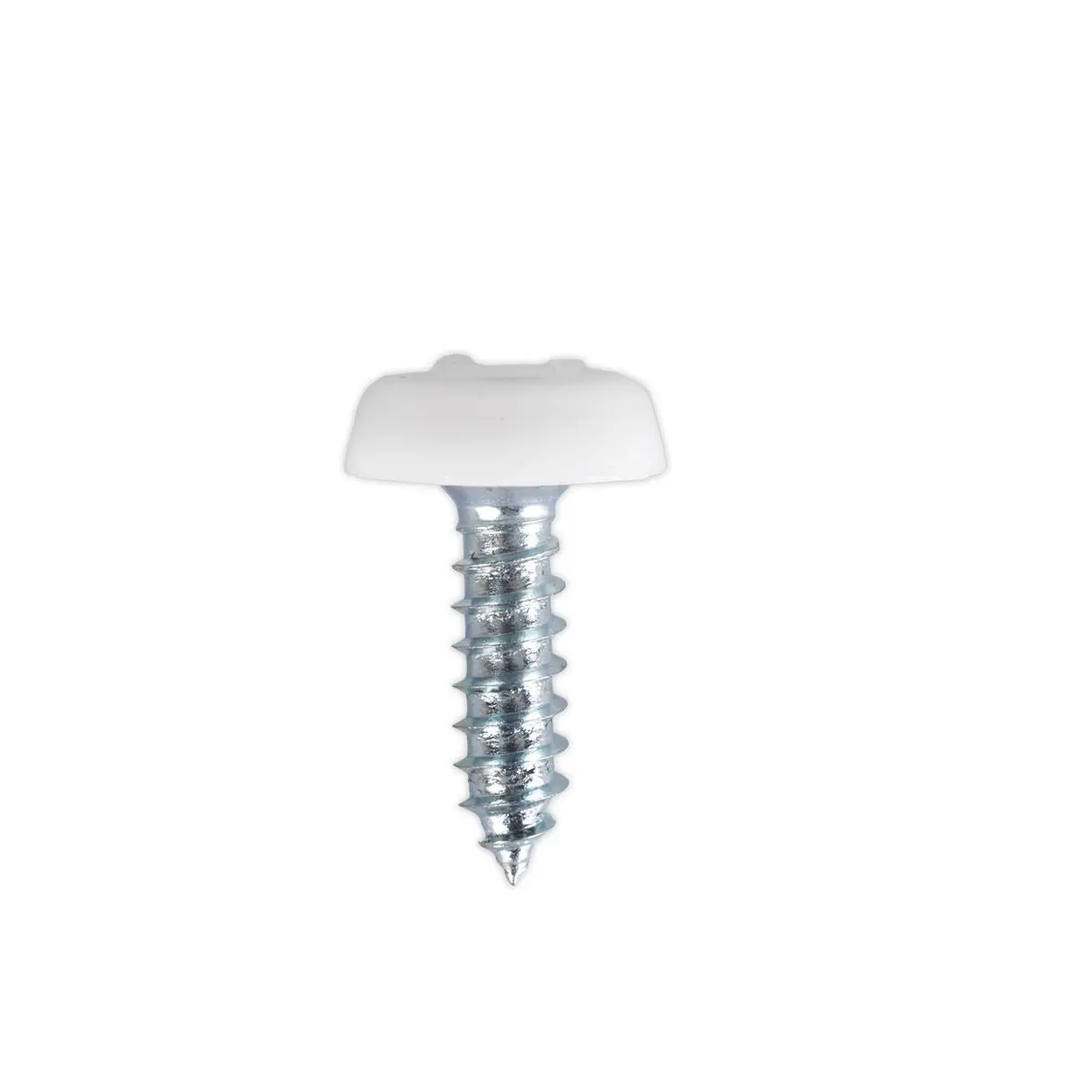 Sealey Numberplate Screw Plastic Enclosed Head 4.8 x 18mm White Pack of 50 - Image 3