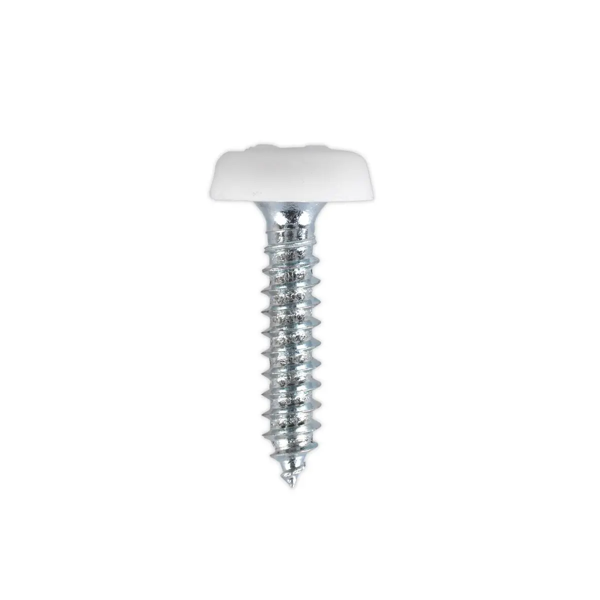 Sealey Numberplate Screw Plastic Enclosed Head 4.8 x 24mm White Pack of 50 - Image 3