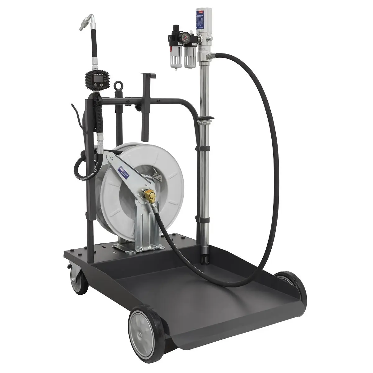 Sealey Oil Dispensing System Air Operated with 10m Retractable Hose Reel