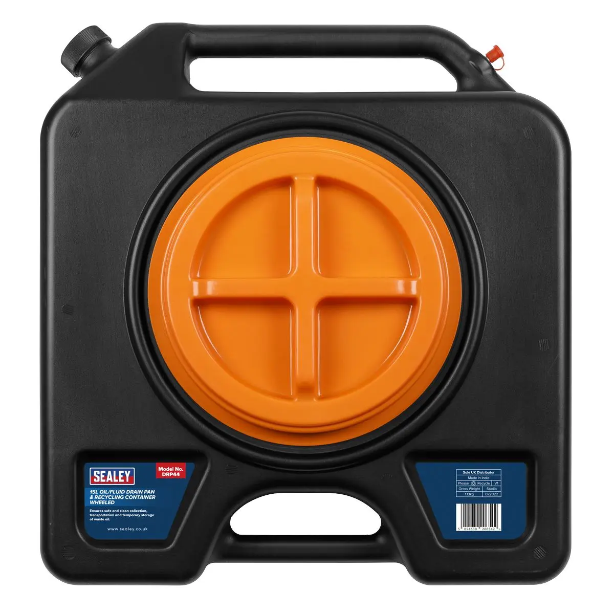 Sealey Oil/Fluid Drain & Recycling Container 15L - Wheeled - Image 4