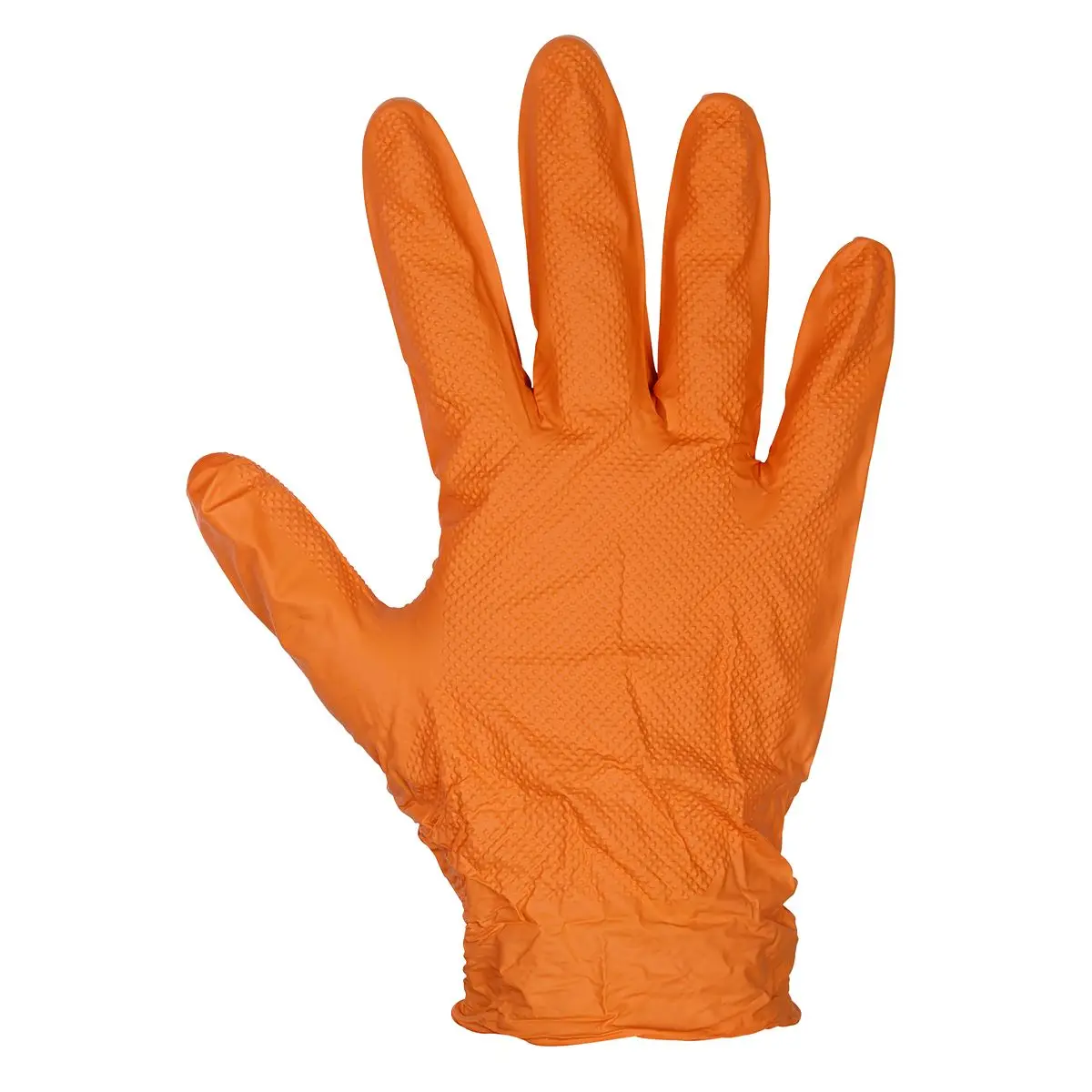 Sealey Orange Diamond Grip Extra-Thick Nitrile Powder-Free Gloves X-Large - Pack of 50 - Image 2