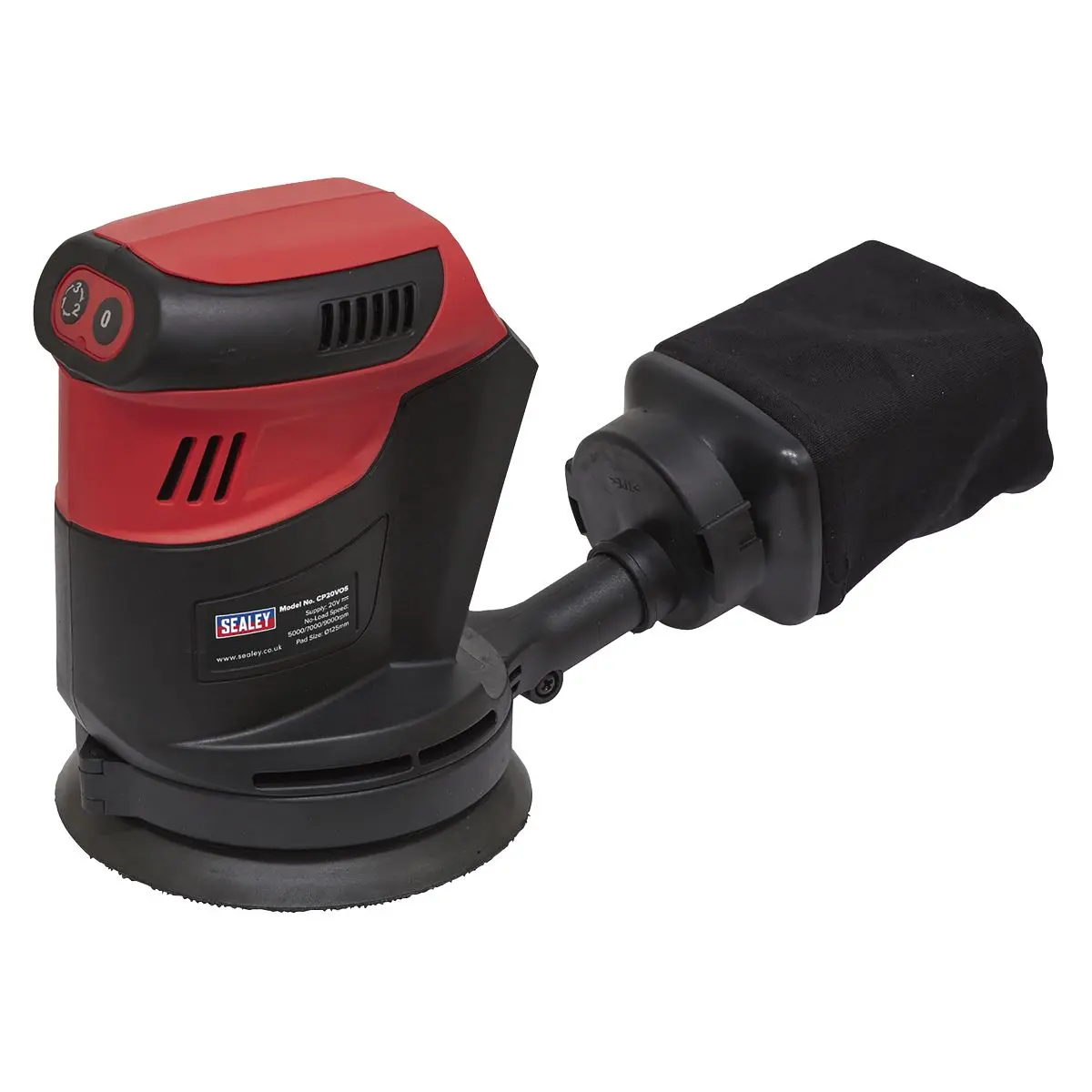 Sealey Orbital Palm Sander 20V SV20 Series Ø125mm - Body Only - Image 2