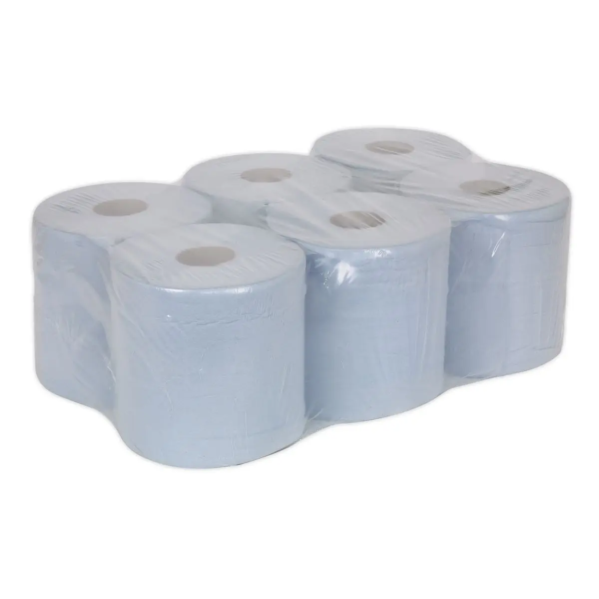 Sealey Paper Roll Blue 2-Ply Embossed 150m Pack of 6 - Image 2