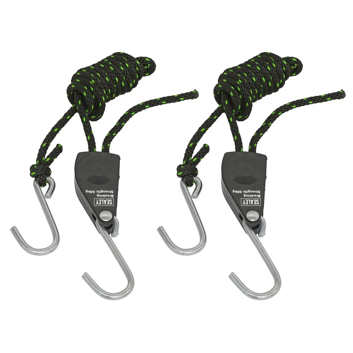 Sealey Parts Hanger/Tie Down Ratchet 2m with S-Shaped Hooks - Pack of 2