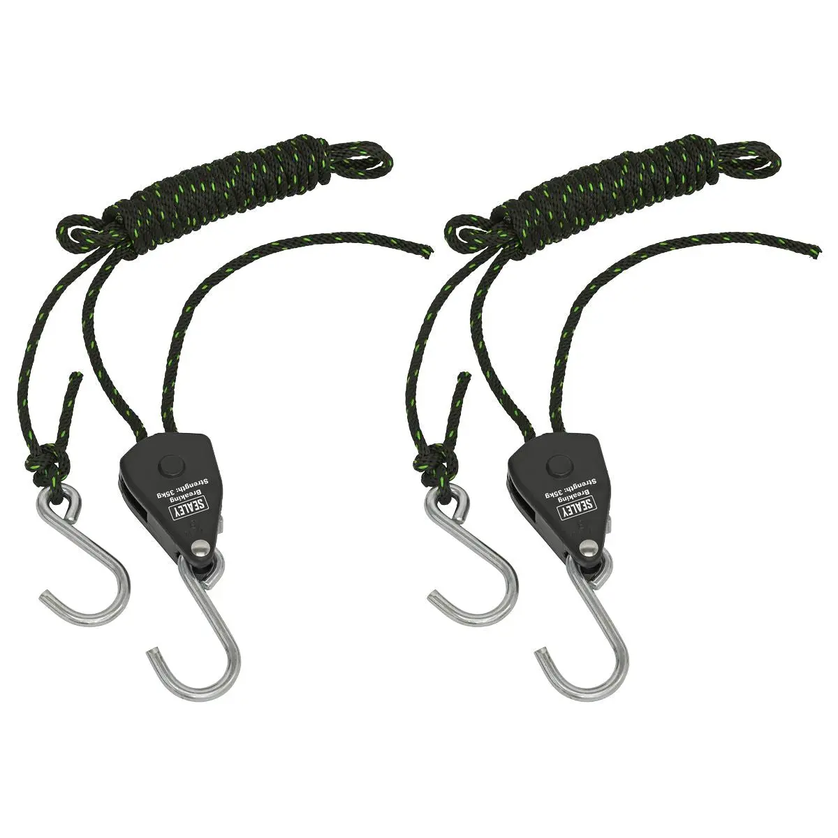 Sealey Parts Hanger/Tie Down Ratchet 2m with S-Shaped Hooks - Pack of 2