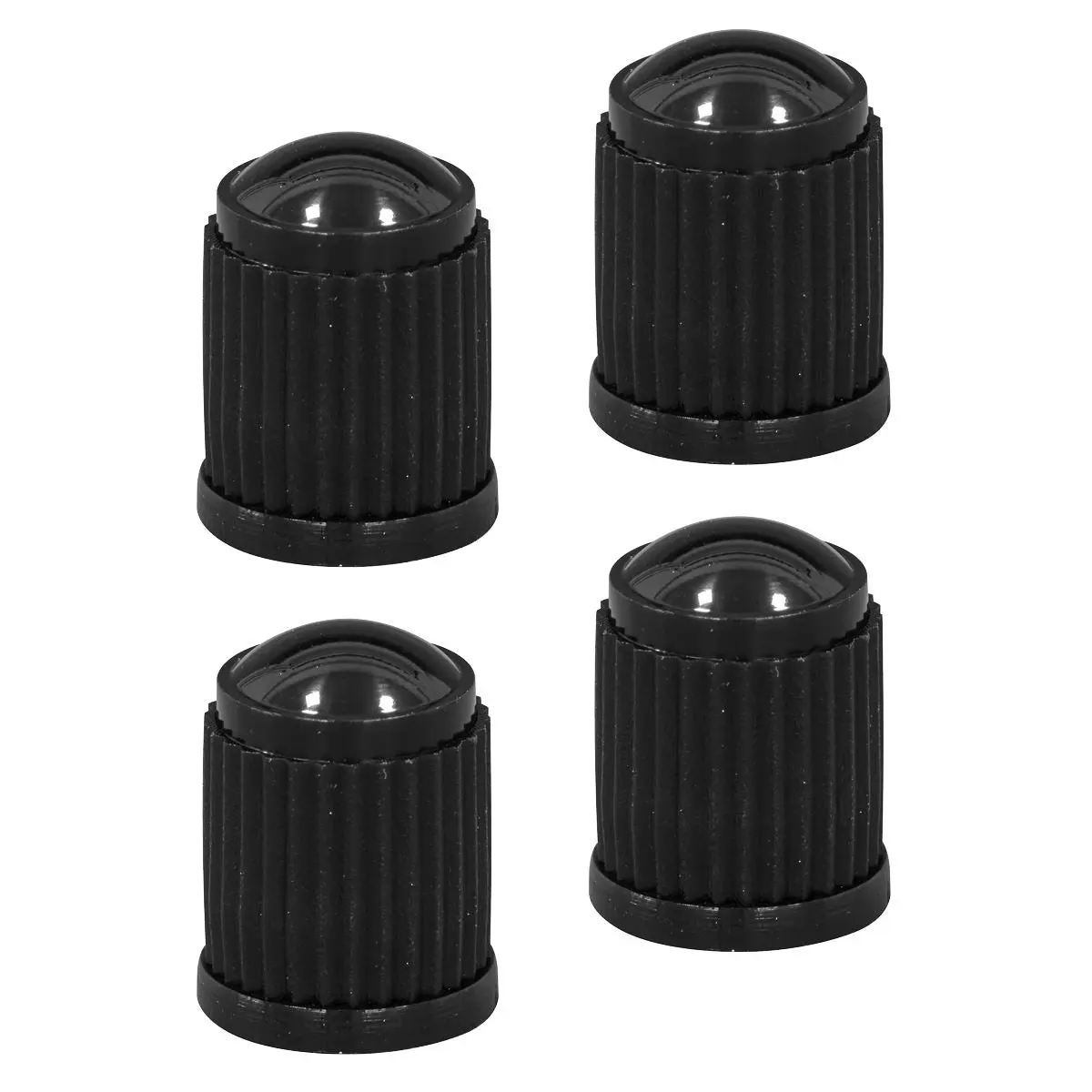 Sealey Plastic Valve Caps 4pc - Black - Image 2