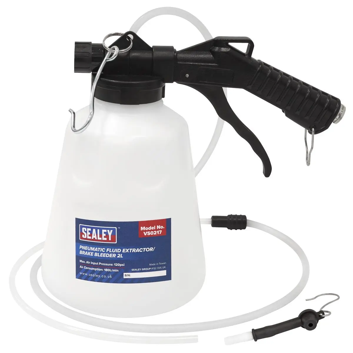 Sealey Pneumatic Fluid Extractor/Brake Bleeder 2L - Image 4