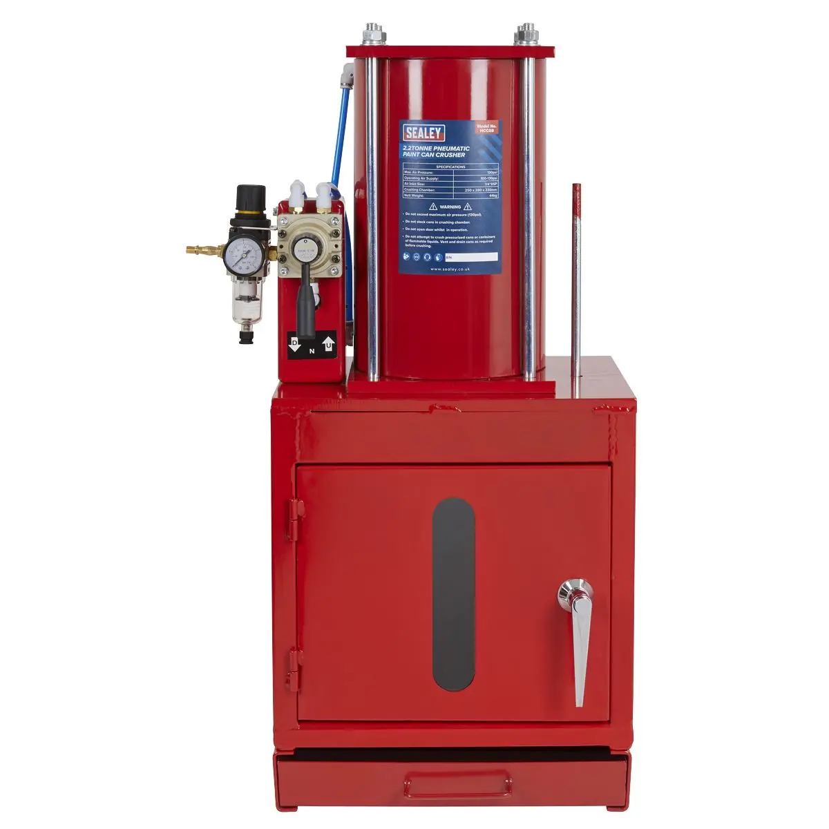 Sealey Pneumatic Paint Can Crusher 2.2 Tonne - Image 3