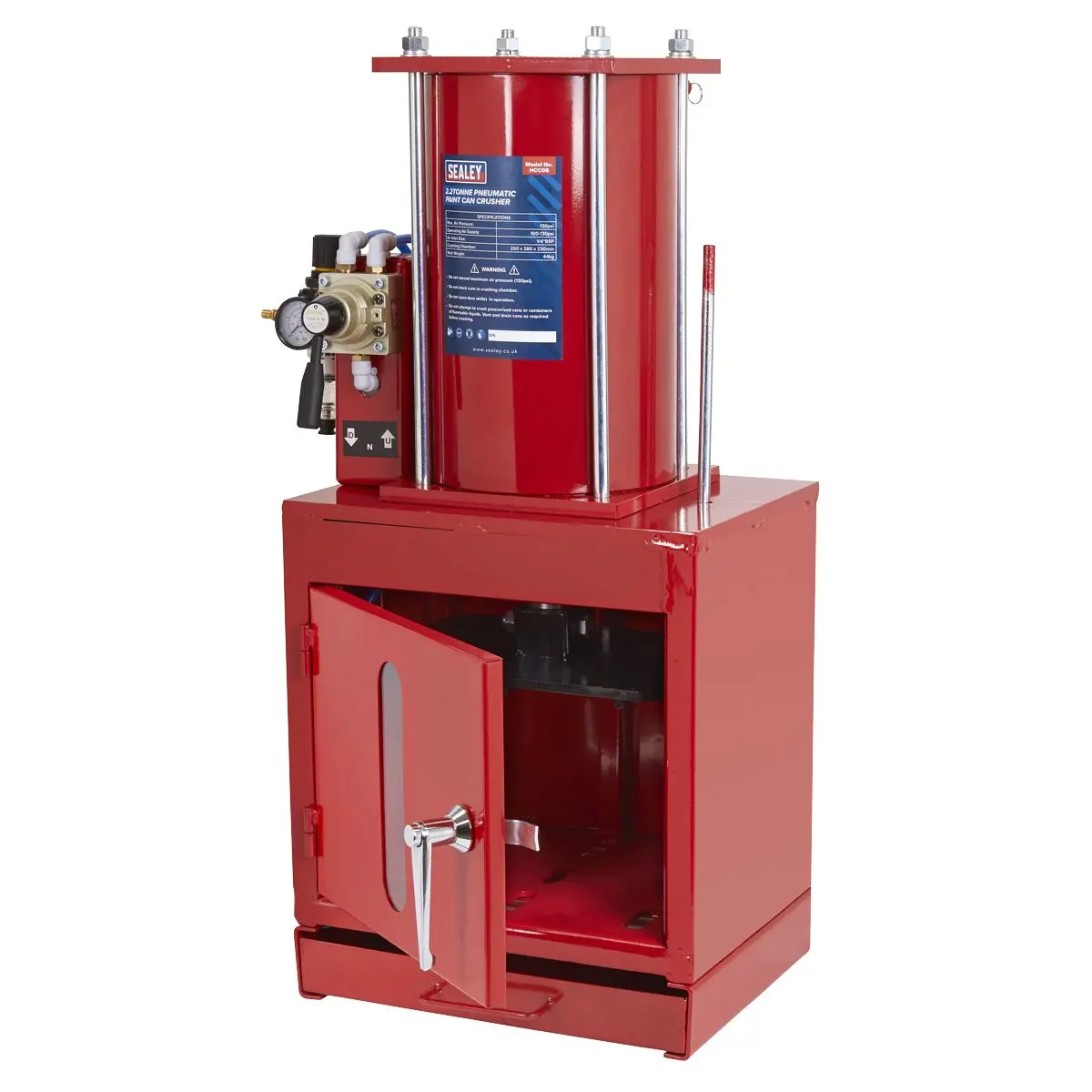 Sealey Pneumatic Paint Can Crusher 2.2 Tonne - Image 4