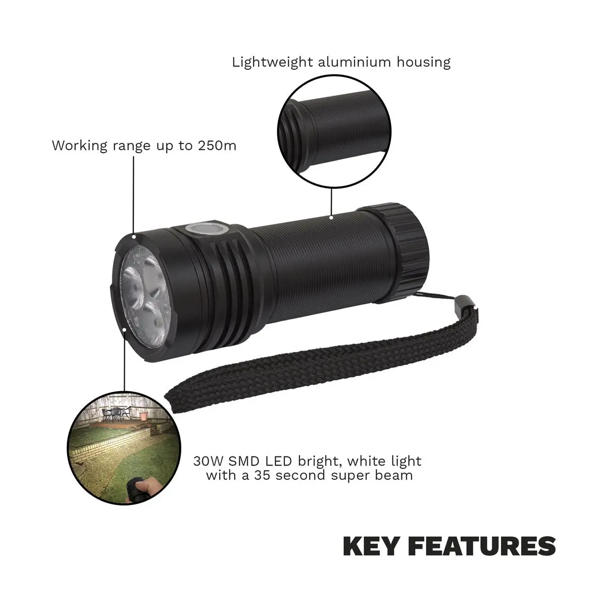 Sealey Pocket Light Torch Super Boost 3500 Lumens Rechargeable Osram P9 LED 30W - Image 7