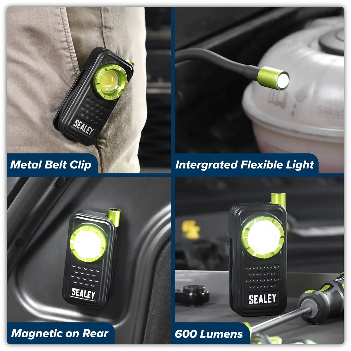 Sealey Pocket Light with Flexi Inspection Light 8W COB LED & 1W SMD LED - Image 18