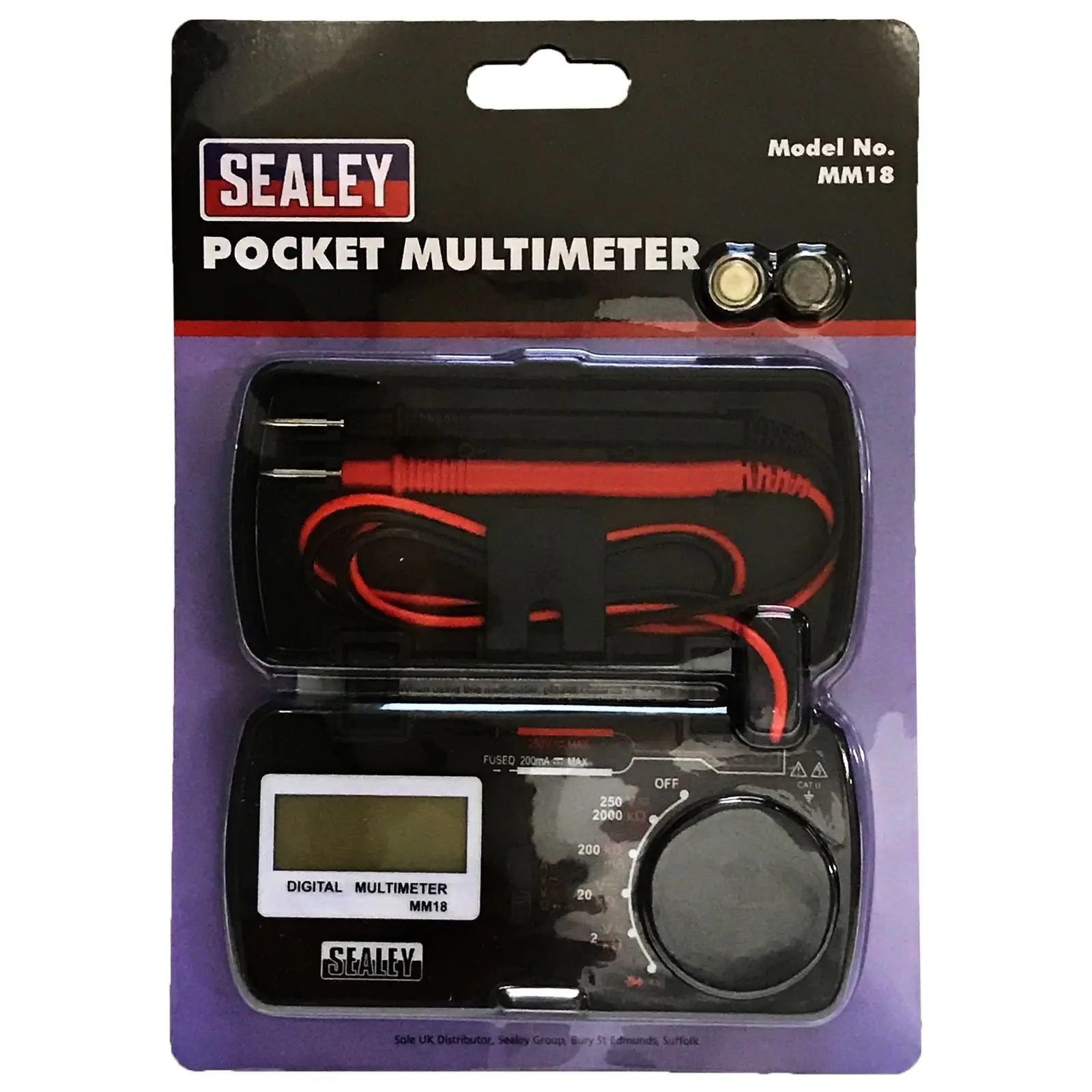 Sealey Pocket Multimeter AC DC Voltage Resistance Electrican Compact - Image 2