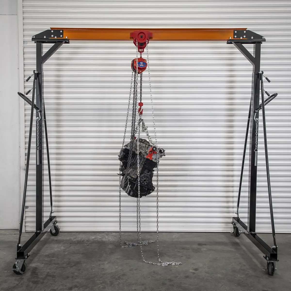 Sealey Portable Adjustable Gantry Crane with Geared Trolley Combo 1 Tonne - Image 7