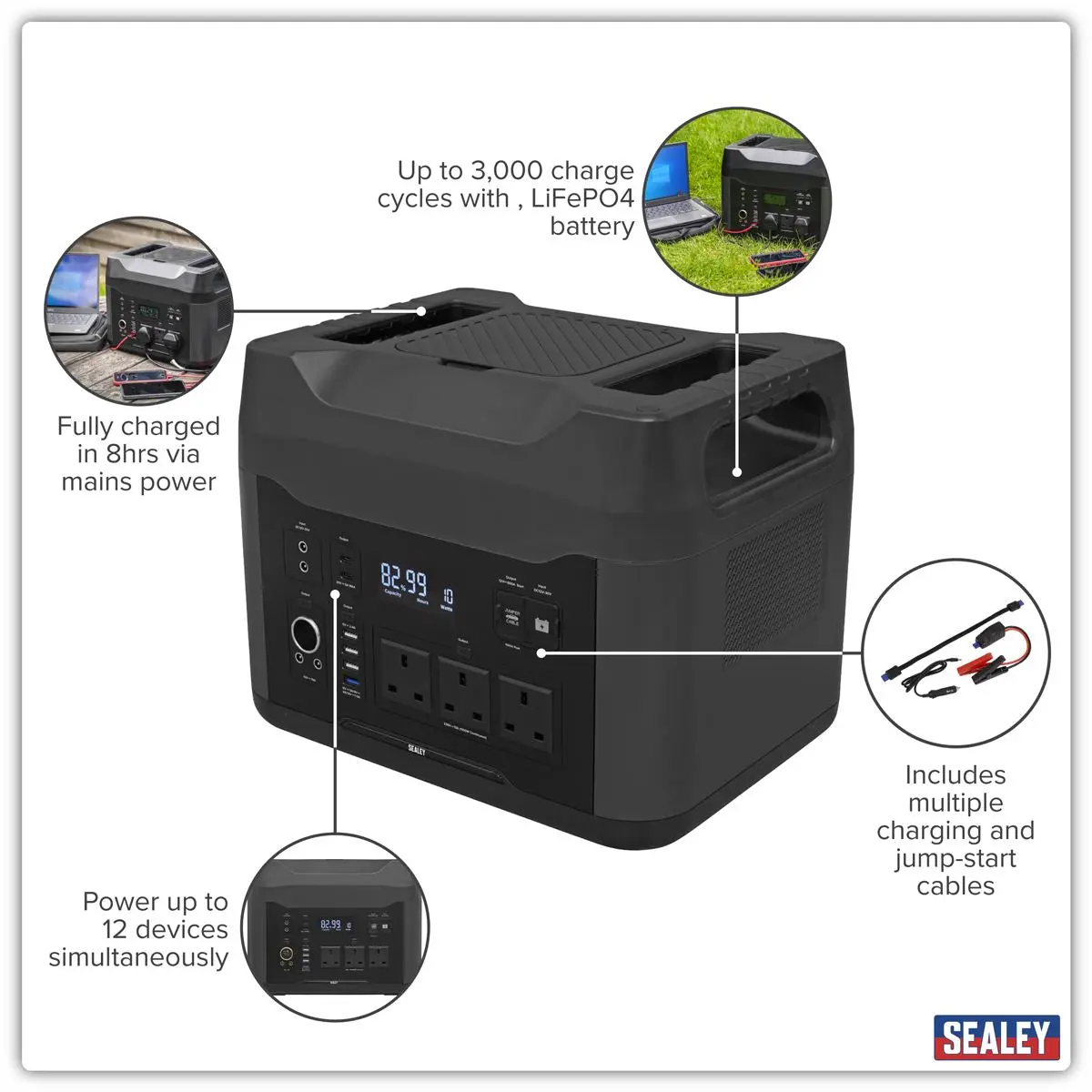 Sealey Portable Power Station 2200W - Image 12