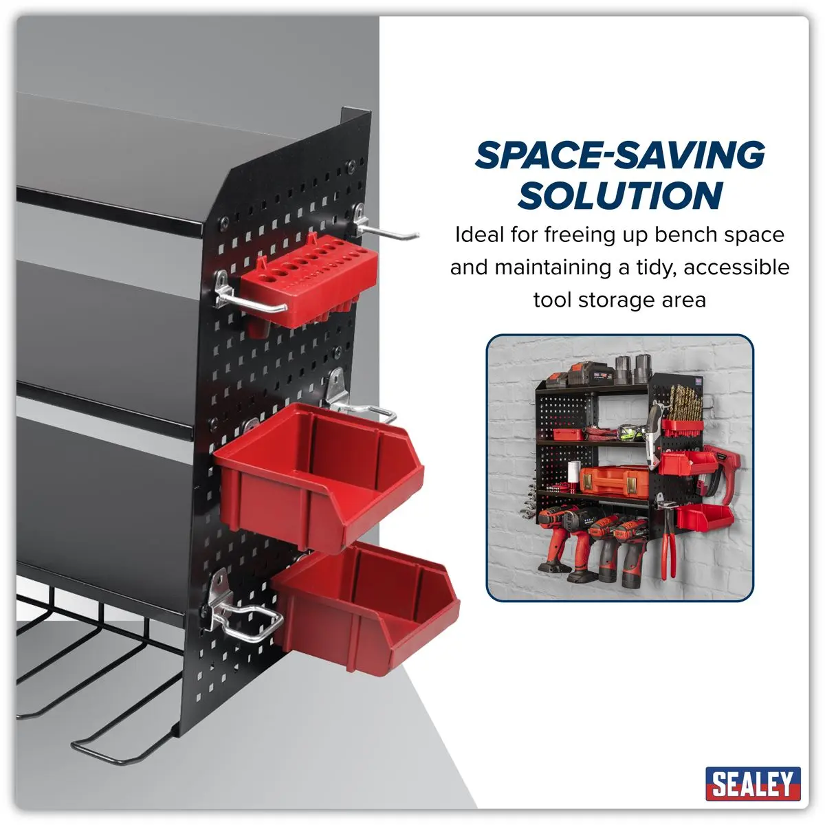 Sealey Power Tool Storage Rack with Shelves - Image 9