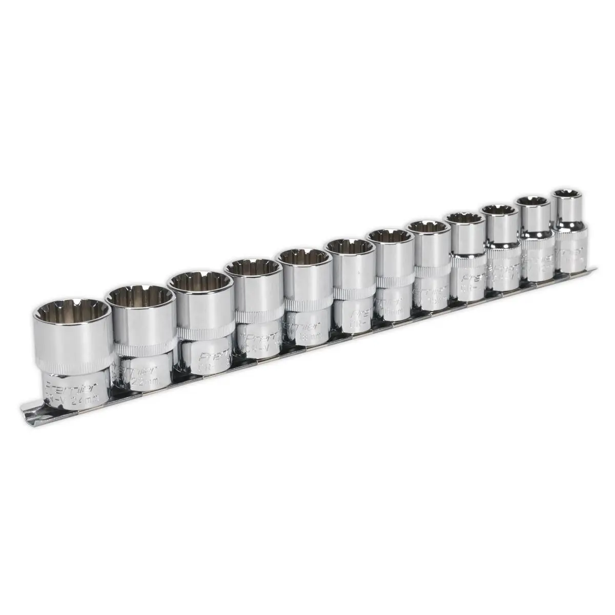 Sealey Premier 12 Piece 1/2" Total Drive Socket Set 10-24mm