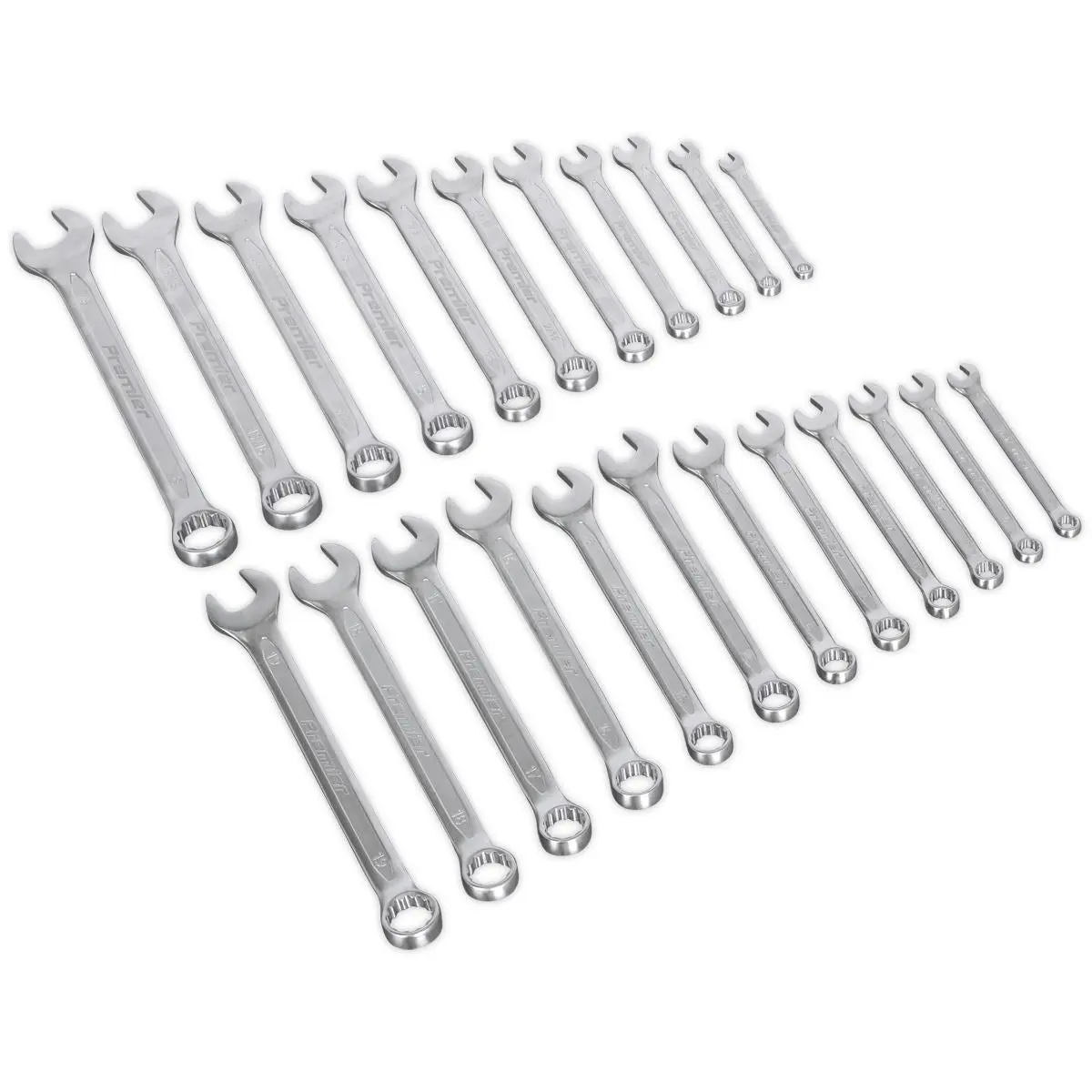 Sealey Premier 23 Piece Cold Stamped Combination Spanner Set Metric/Imperial - Image 3