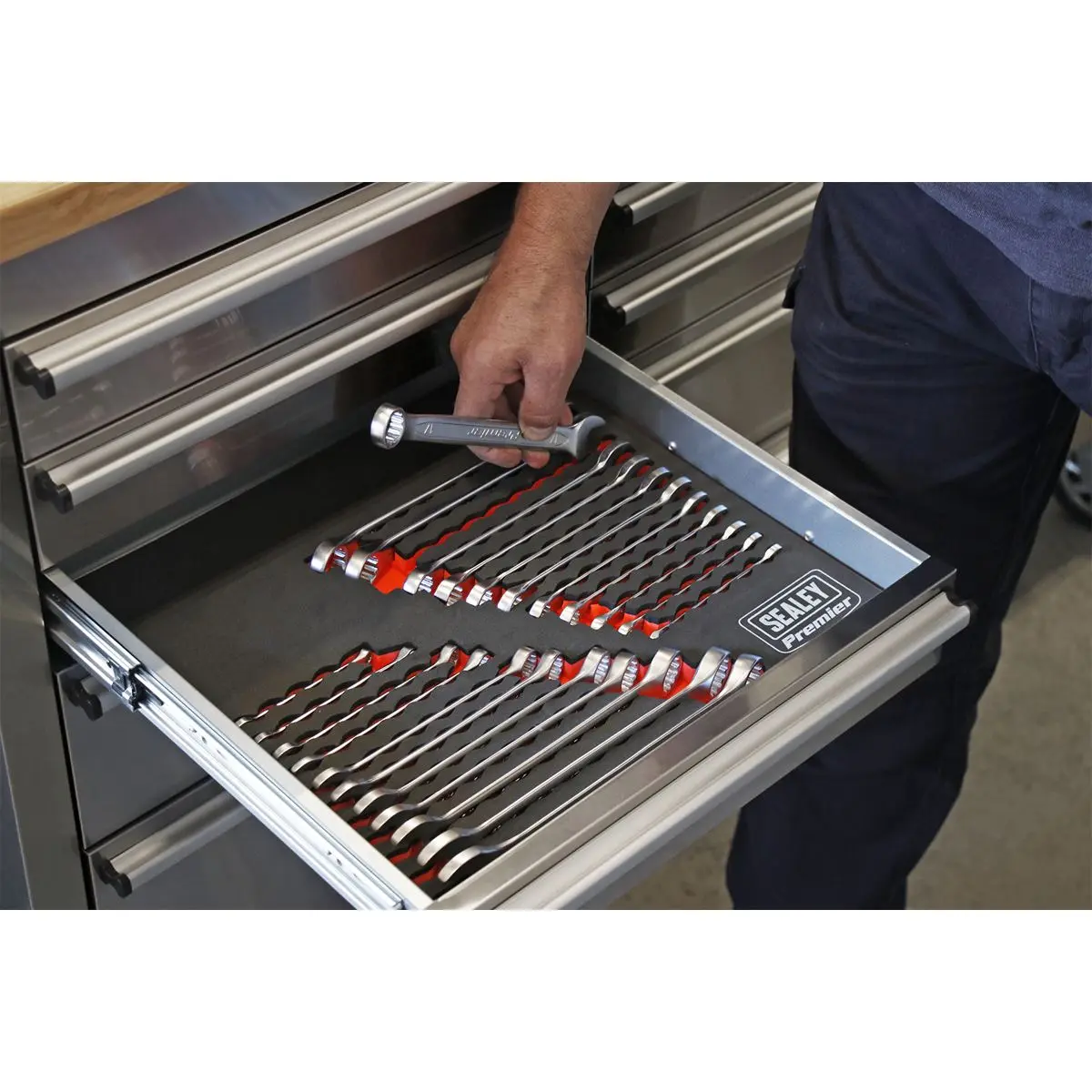 Sealey Premier 23 Piece Cold Stamped Combination Spanner Set Metric/Imperial - Image 6