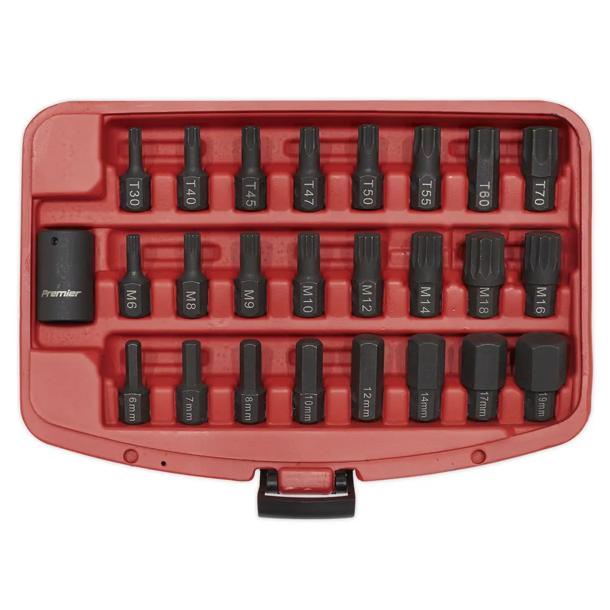 Sealey Impact Trx-Star Hex Spline Bit Set 25 Piece 1/2" Drive Premier - Image 3