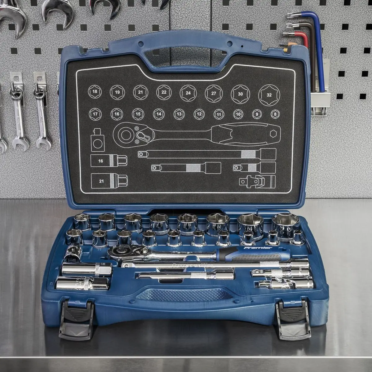 Sealey Premier 26 Piece 1/2" Drive Metric Socket Set 8-32mm - Image 2