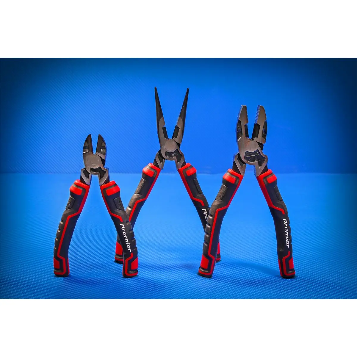 Sealey Premier 3 Piece High Leverage Pliers Set Long Nose Combi Plier - Image 2