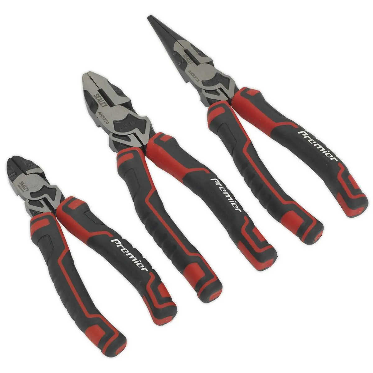 Sealey Premier 3 Piece High Leverage Pliers Set Long Nose Combi Plier - Image 4