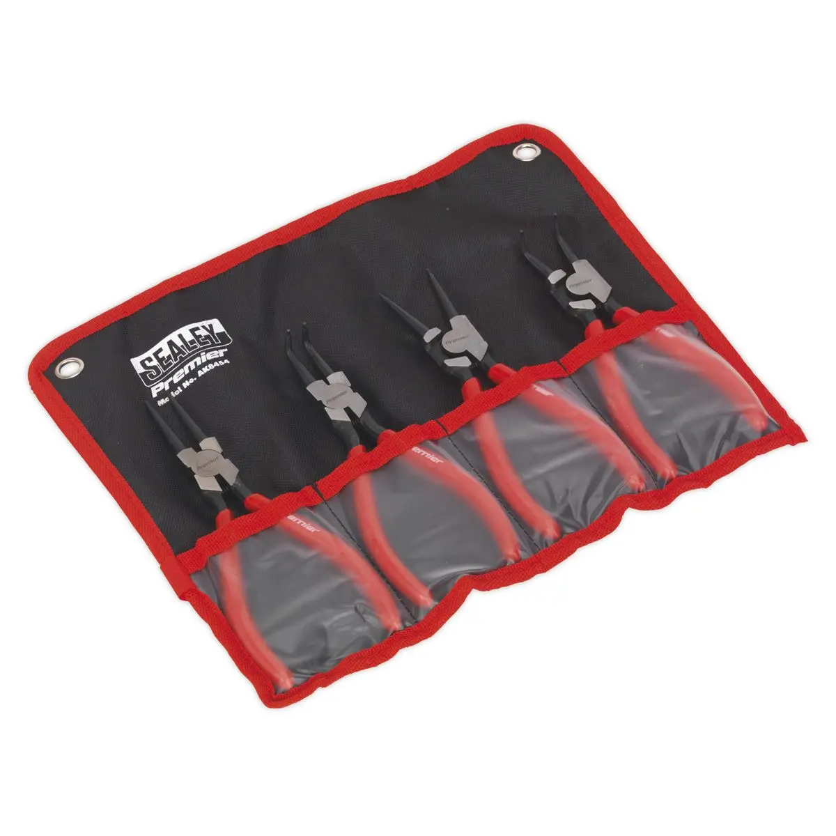 Sealey Premier 4 Piece 180mm Circlip Pliers Set Snap Ring Internal External Storage Pouch - Image 4