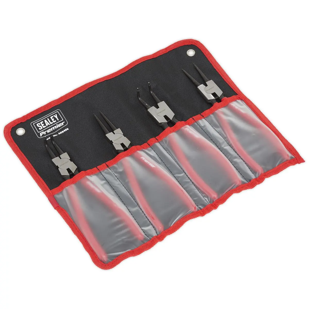 Sealey Premier 4 Piece 230mm Circlip Pliers Set in Storage Hanging Pouch Bent Nose Straight - Image 2