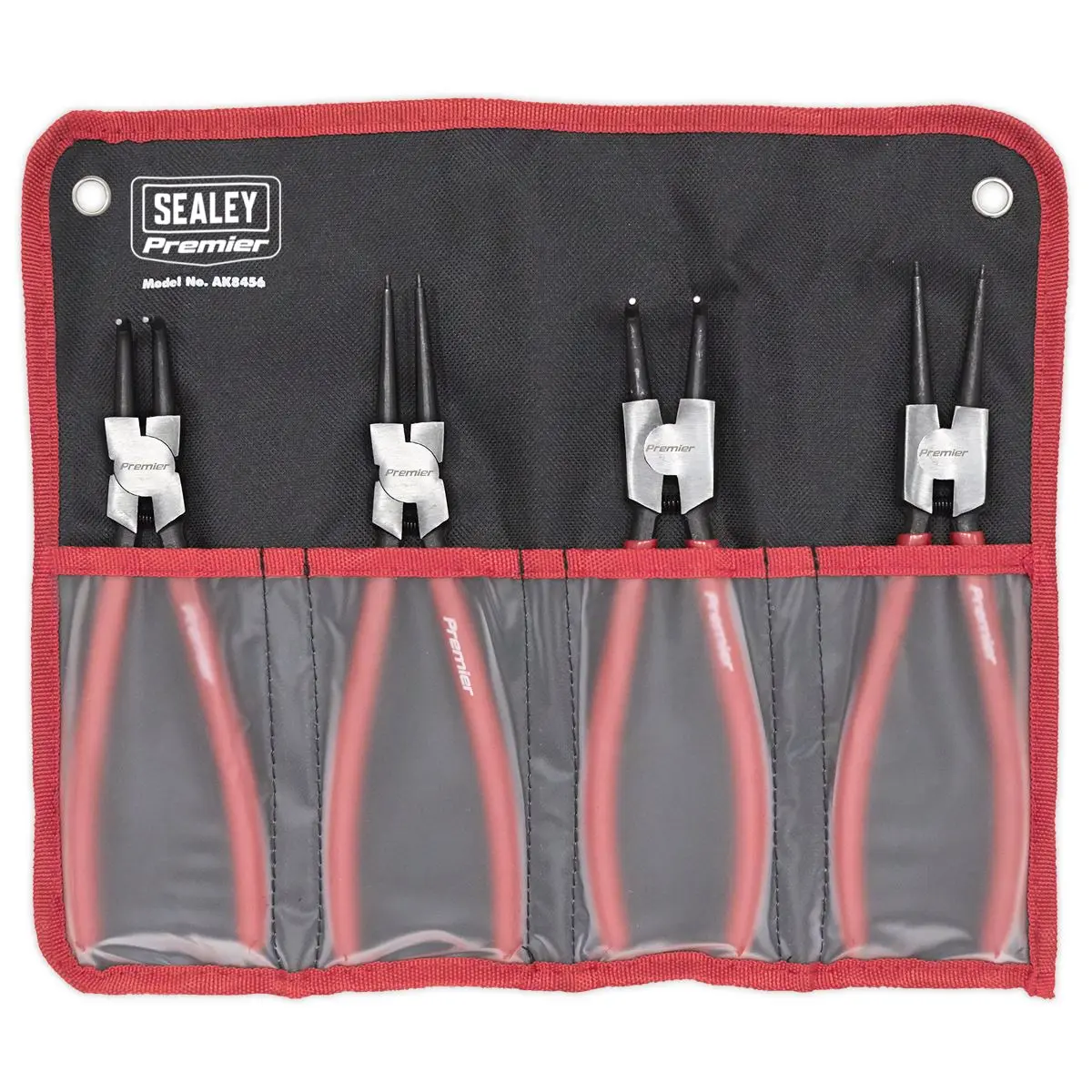 Sealey Premier 4 Piece 230mm Circlip Pliers Set in Storage Hanging Pouch Bent Nose Straight - Image 5