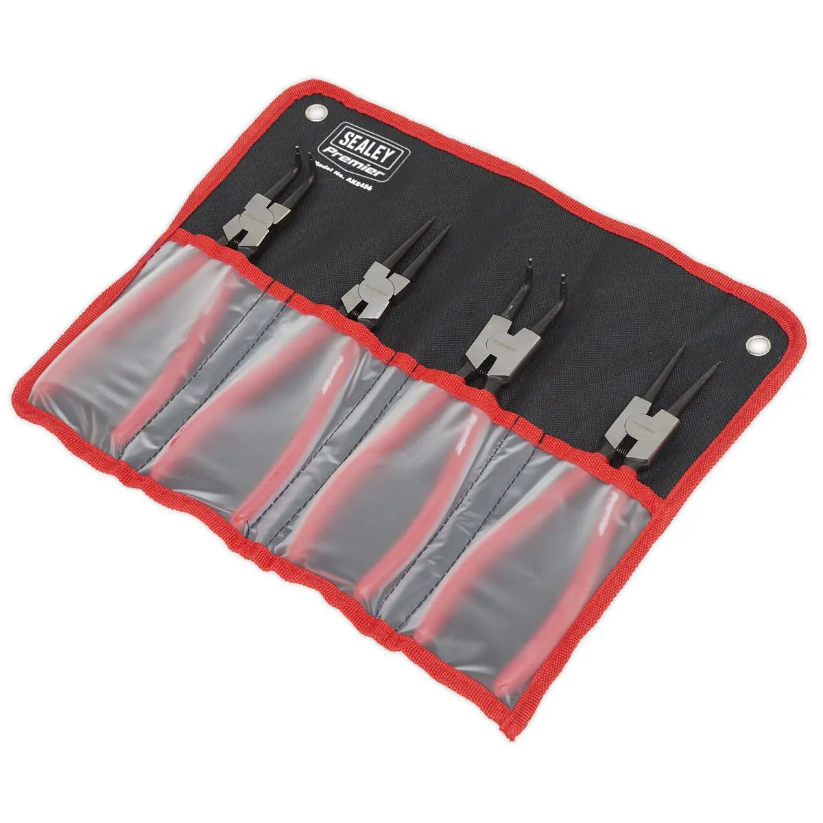 Sealey Premier 4 Piece 230mm Circlip Pliers Set in Storage Hanging Pouch Bent Nose Straight - Image 6