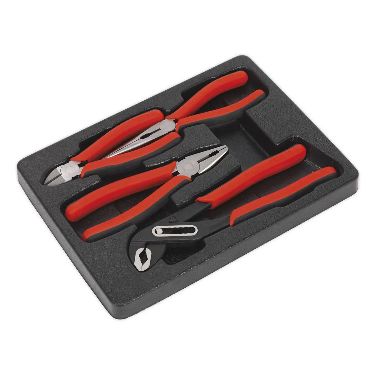 Sealey Premier Pliers Set Combi Water Pump Side Cutting Long Nose Serrated 4pc - Image 4