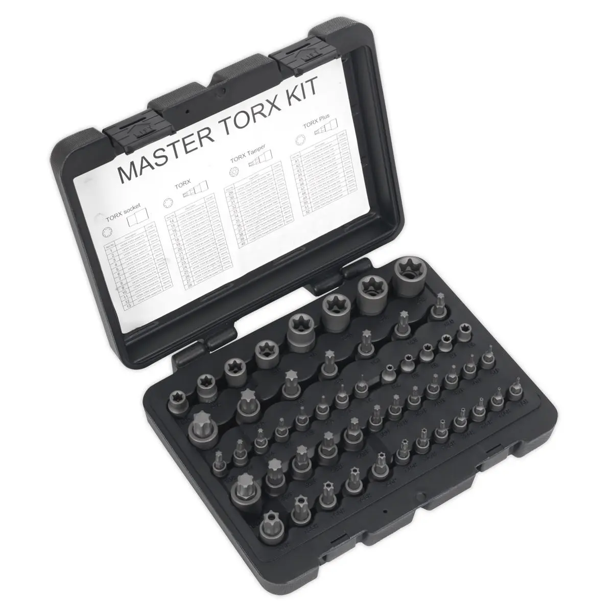 Sealey Premier Torx Master Socket Bit Set Trx-Star S2 Steel 1/4" 3/8" 1/2" Drive