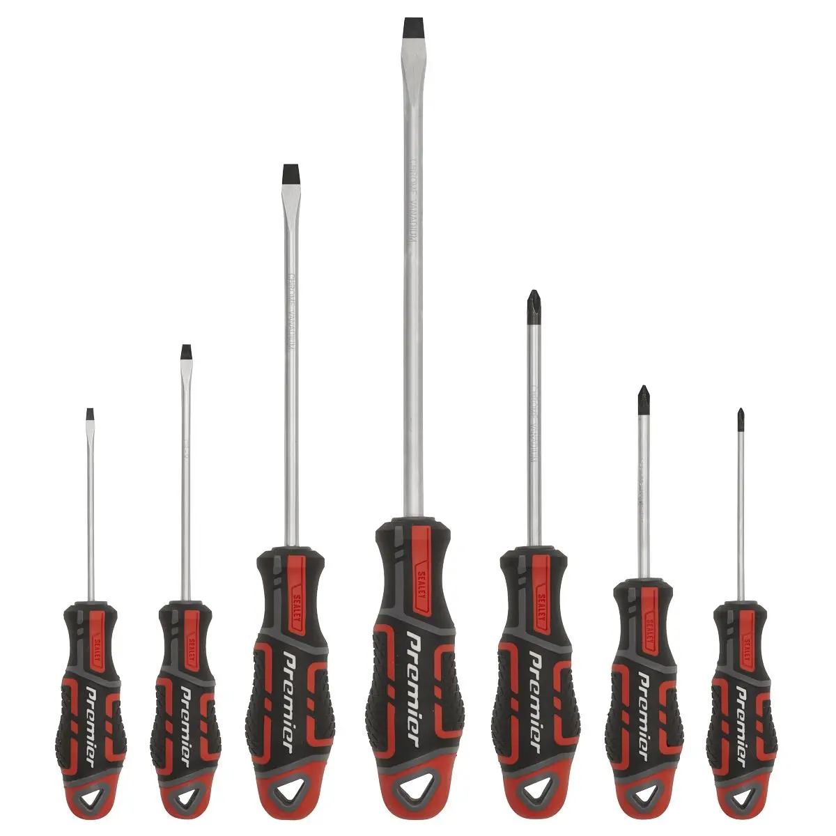 Sealey Premier Screwdriver Set 7pc GripMAX® - Red - Image 3