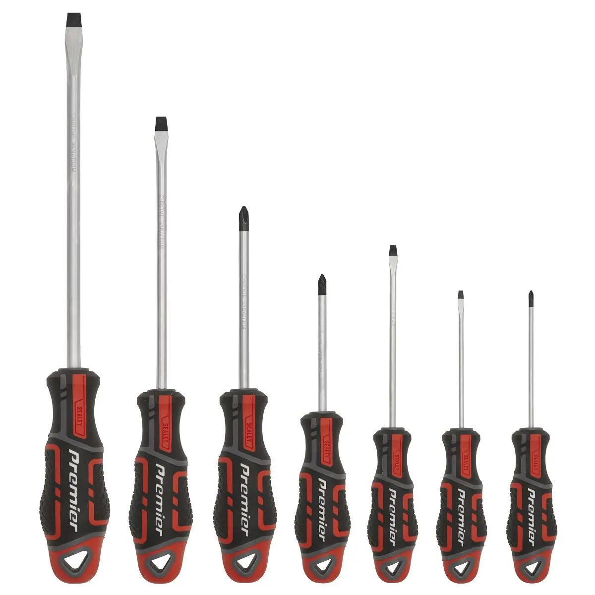 Sealey Premier Screwdriver Set 7pc GripMAX® - Red - Image 4