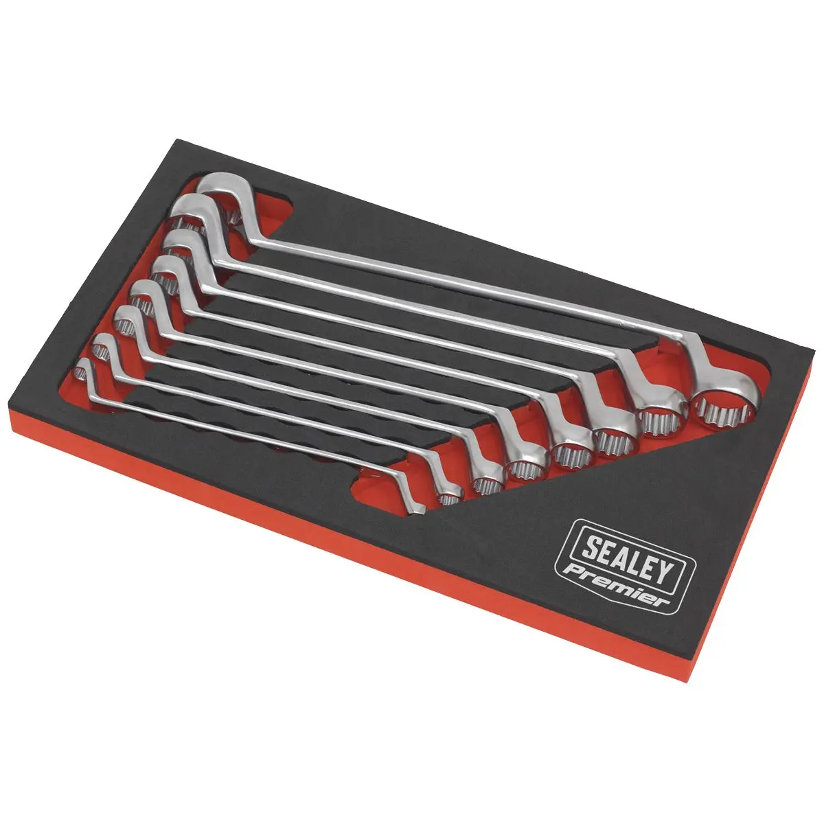Sealey Premier 8 Piece Cold Stamped Offset Double End Ring Spanner Set Metric - Image 6