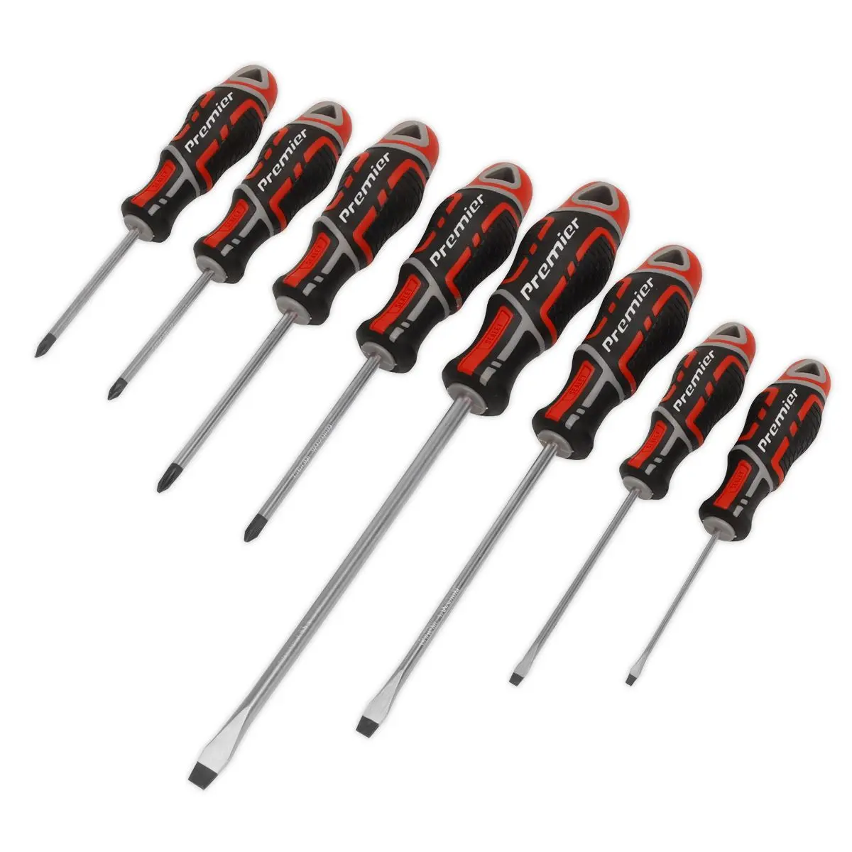Sealey Premier Screwdriver Set 8pc GripMAX® - Red