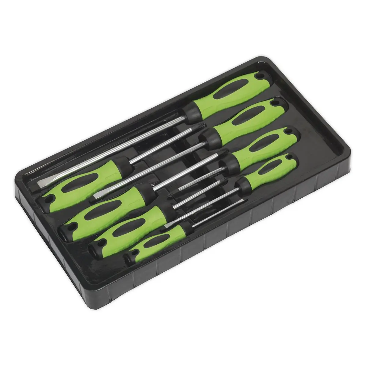 Sealey Premier 8 Piece Hi-Vis Screwdriver Set Magnetic Tips Slotted Pozi Phillips - Image 6