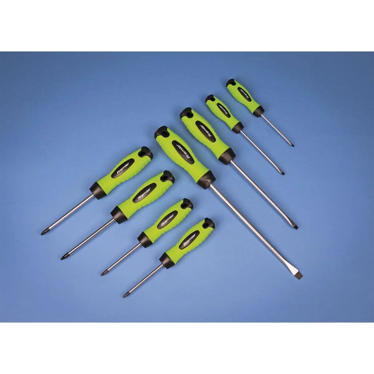 Sealey Premier 8 Piece Hi-Vis Screwdriver Set Magnetic Tips Slotted Pozi Phillips - Image 8