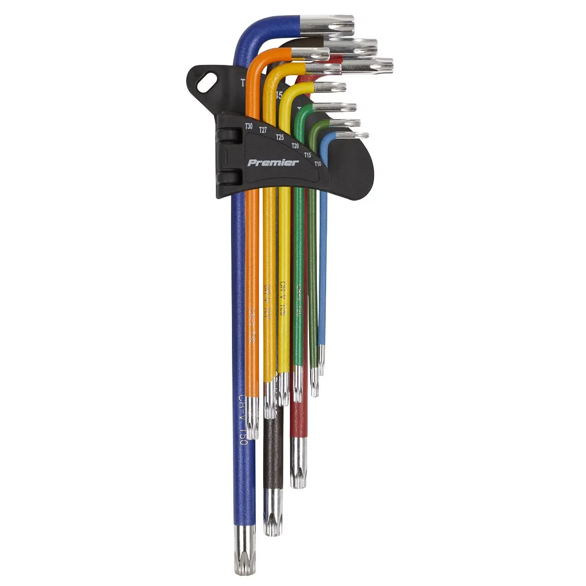 Sealey Premier 9 Piece Colour Coded Extra Long Trx-Star Key Set T10-T50 Safe Storage - Image 3