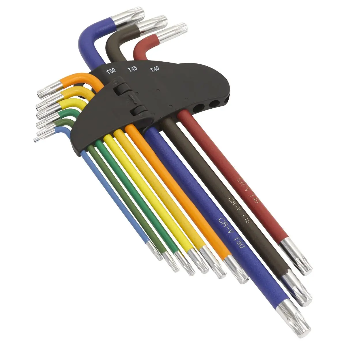 Sealey Premier 9 Piece Colour Coded Extra Long Trx-Star Key Set T10-T50 Safe Storage - Image 4