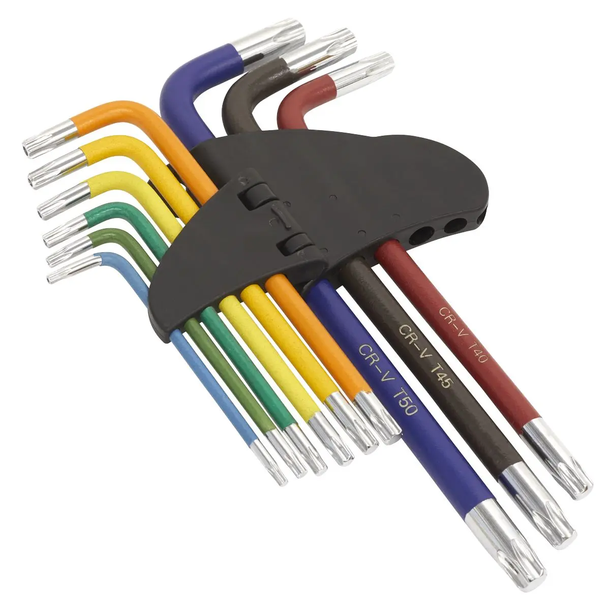 Sealey Trx-Star Torx Key Set 9 Piece Premier Long Colour Coded T10-T50 - Image 3