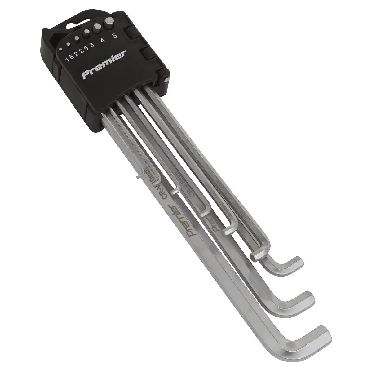 Sealey Premier 9 Piece Extra Long Stubby Element Hex Key Set 1.5-10mm Safe Storage